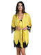 Miss Rosy Winter Women's Satin Robe Gold