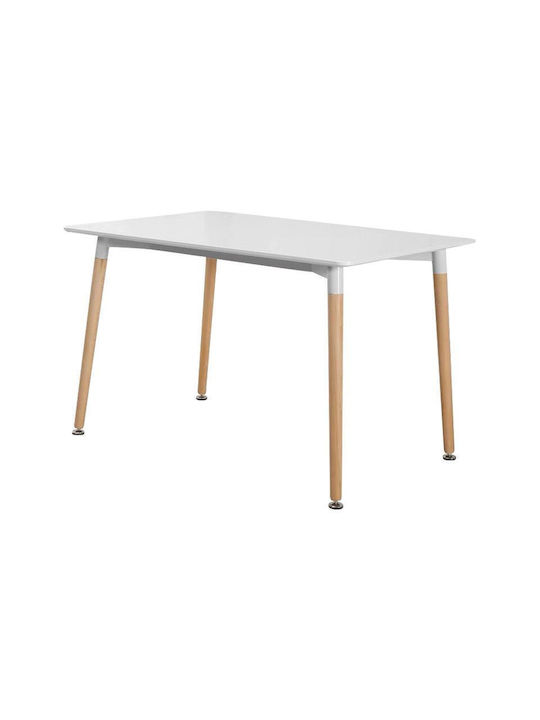 Tisch Speisesaal Holz White 140x80x75cm
