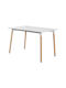 Table Dining Room Wooden White 120x80x75cm