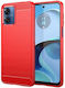 Brushed Carbon Back Cover Silicone Red (Moto G14)