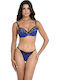 Miss Rosy Lace Underwear Set with Bra & String Blue