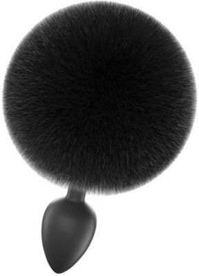 Chisa Novelties Bunny Tail Dop Anal Mici Neagră 6cm