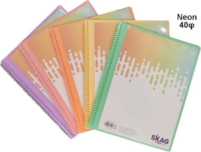 Skag Clipboard Flexible with 40 plastic sleeves Slides for Paper A4 (Μiscellaneous colours) 1pcs