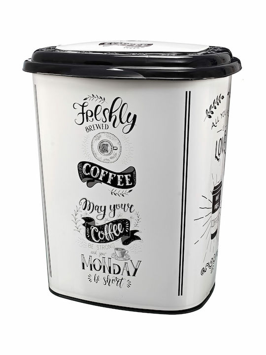 Viosarp Wäschekorb aus Kunststoff mit Deckel 43x35x50cm Freshly Brewed Coffee