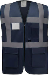 Yoko Hvw801 Men's Safety Vest with Reflective Film Blue Yoko Hvw801 Men's Safety Vest with Reflective Film Blue