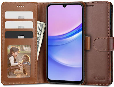 Tech-Protect Wallet Synthetic Durable Brown (Samsung Galaxy A15 4G / 5G)