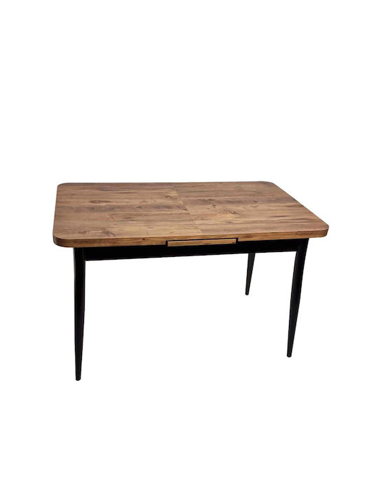 Atlantic Table Extendable Wooden with Metal Frame Black/brown 120x70x76cm