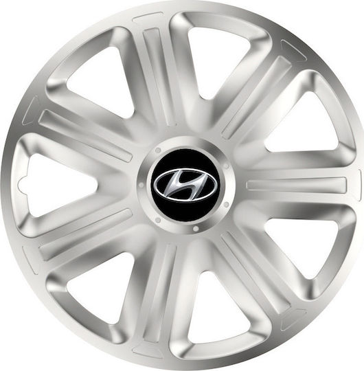 Versaco Car Hubcap Set Comfort 111044 with Hyundai Emblem 13" 4pcs Silver