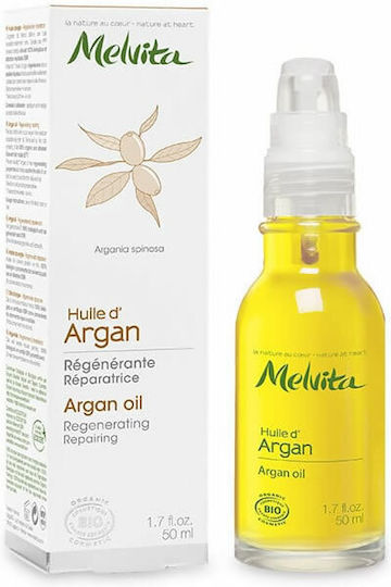 Melvita Argan Oil Ulei facial pentru Anti-îmbătrânire și Hidratare cu ulei de Argan Parfumat cu ulei esențial de trandafir 50ml