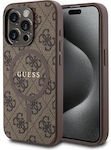 Guess 4g Colored Ring Coperta din spate Piele artificială Maro (iPhone 15 Pro Max)