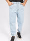 Ανδρικό Παντελόνι Τζιν Cropped Ελαστικό Light Blue