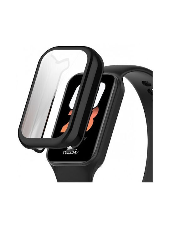 Силиконов Калъф в Черен цвят за Xiaomi Band 8 Active.
