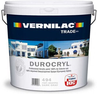 Vernilac Durocryl Πλαστικό Χρώμα Ακρυλικό για Εξωτερική Χρήση 494 Γκρι Σκούρο 750ml