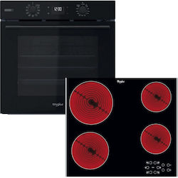Whirlpool Άνω Πάγκου με Κεραμικές Εστίες Μαύρος OMSK58RU1SB + AKT 8090 LX OMSK58RU1SB