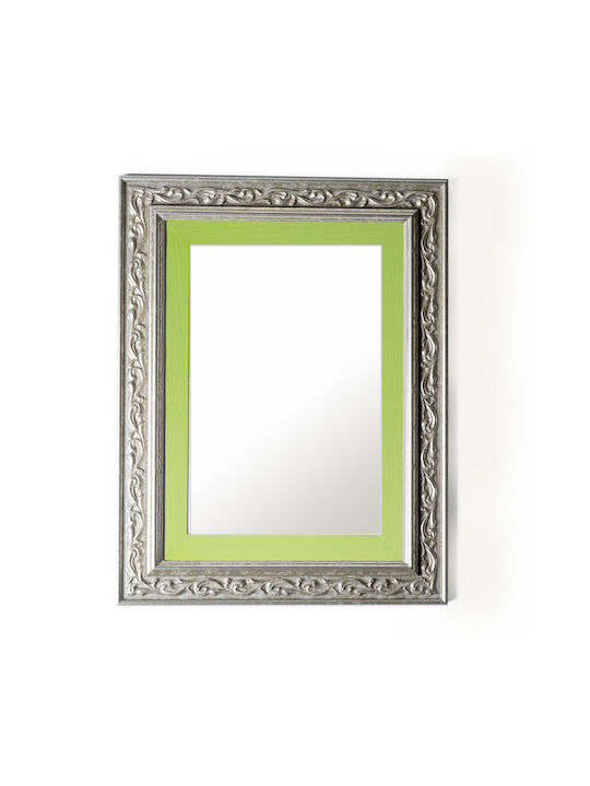 K2022/2 Wall Mirror with Green Wooden Frame 70x60cm 1pcs