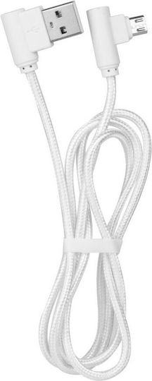Γωνιακό Angle (90°) USB 2.0 to micro USB Cable Λευκό 1m (80-0514)