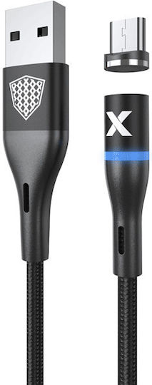 Inkax Ck-97 Magnetic USB 2.0 to micro USB Cable Μαύρο 1m (68149)