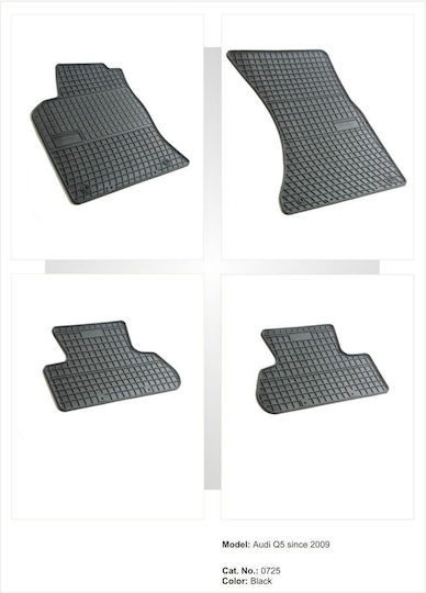 Refref Set of Front and Rear Mats 4pcs Tray Type for Audi Q5 2009+ Black