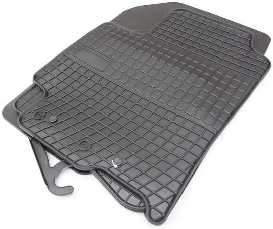 Refref Set of Front and Rear Mats 4pcs Tray Type for Kia Rio 2017+ Black