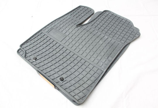 Refref Set of Front and Rear Mats 4pcs Tray Type for Fiat Doblo 2001-2008 Gray