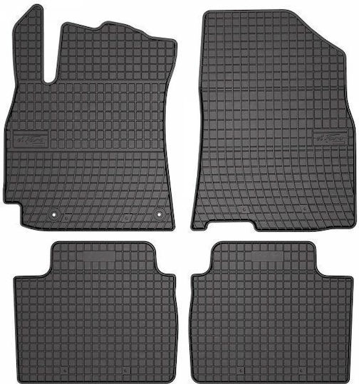 Refref Set of Front and Rear Mats 4pcs Tray Type for Hyundai Elantra 2020+ Black