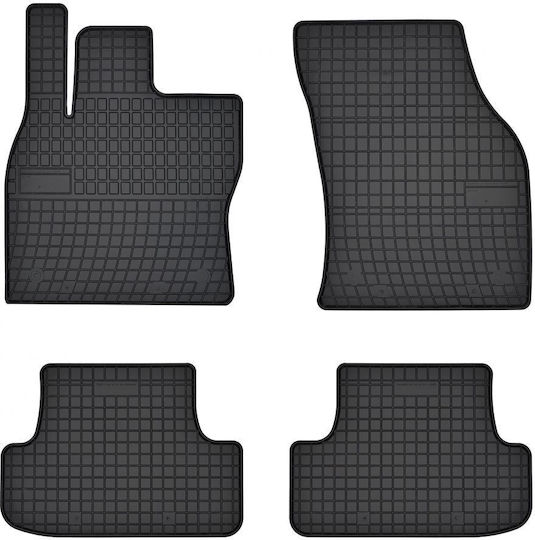 Refref Set of Front and Rear Mats 4pcs Tray Type for Audi Q2 2016+ Black