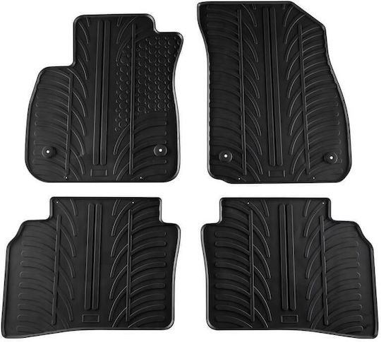 Apesan Set of Front and Rear Mats 4pcs for Opel Insignia 2017+ Black