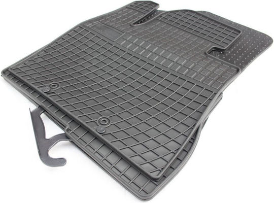 Refref Set of Front and Rear Mats 4pcs Tray Type for Kia Sorento 2012-2015 Black