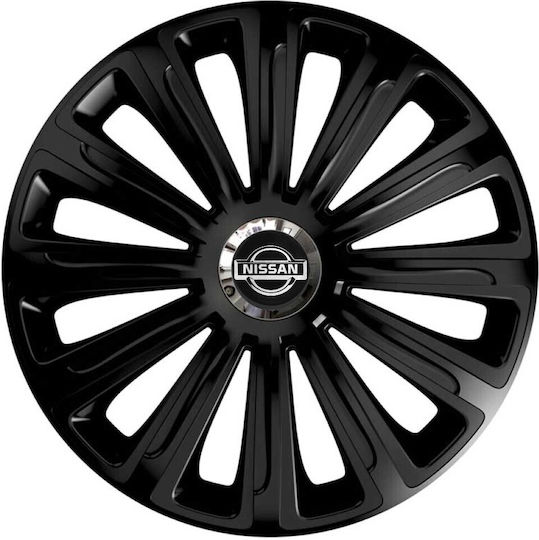 Versaco Комплект тапи за колела на автомобил Trend Rc с Марка Нисан 4бр 14" Черен/Черен
