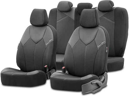 Deluxeboss Front Car Covers 11pcs Leatherette Black
