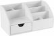 Leather Desk Organizer in White Color