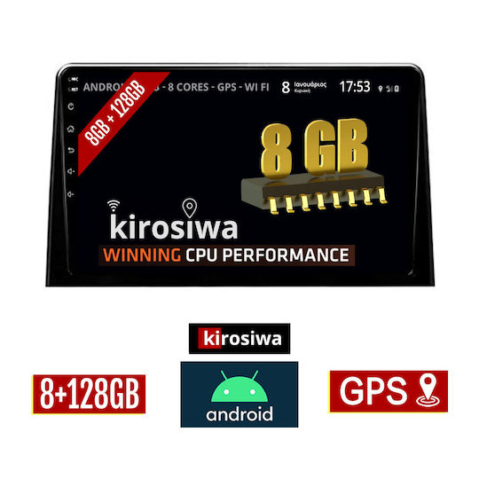 Kirosiwa Car Audio System for Toyota Proace Honda City 2018+ (Bluetooth/USB/AUX/WiFi/GPS) with Touch Screen 10"