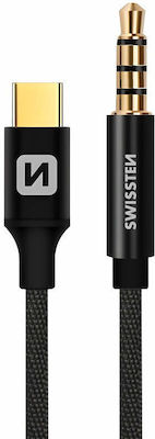 Swissten USB 2.0 Cable USB-C male - 3.5mm Black 1.5m (73501303)