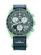 Swatch Moonswatch Mission Men's Battery Watch With Green Fabric Strap