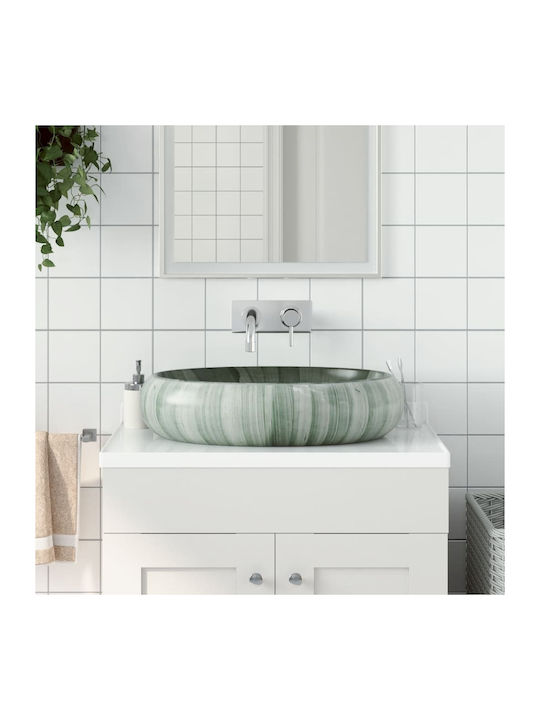 vidaXL Vessel Sink Ceramic 59x40x15cm Green