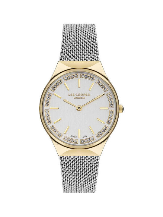 Lee Cooper Crystals Uhr mit Silber Metallarmband