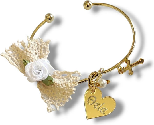The Art of Beading Christening Charm Handcuff Metal White 1 Pieces MARTYRIKA61G