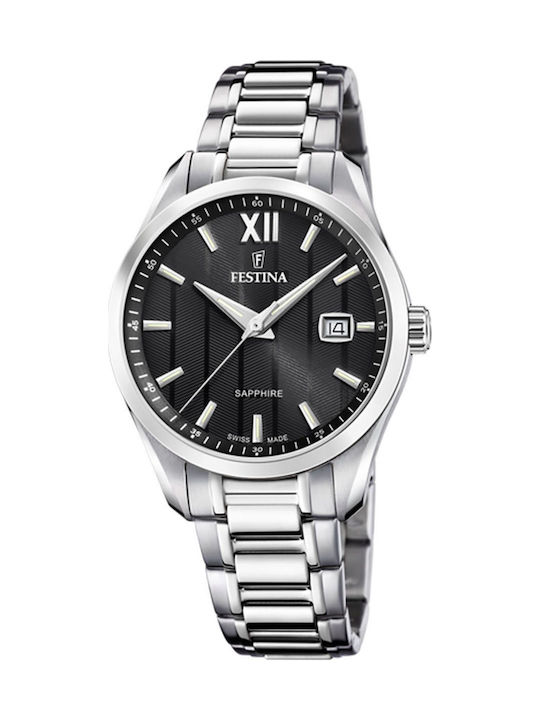 Festina Ceas Dama 37mm Baterie Cu Brățară Argintie Din Oțel Inoxidabil