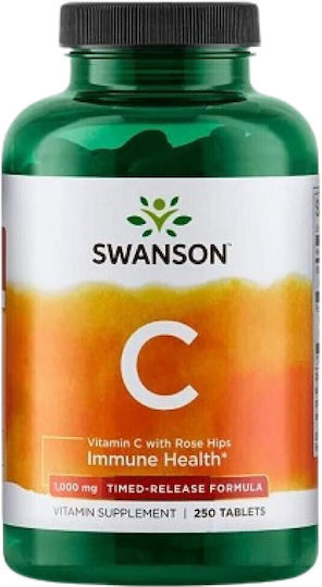Swanson Vitamin C With Rose Hips Vitamin for Immune System Boost, the Skin & Antioxidant Action 1000mg 250 Tablets