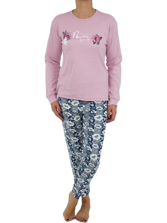 Fawn Winter Damen Pyjama-Set Rosa