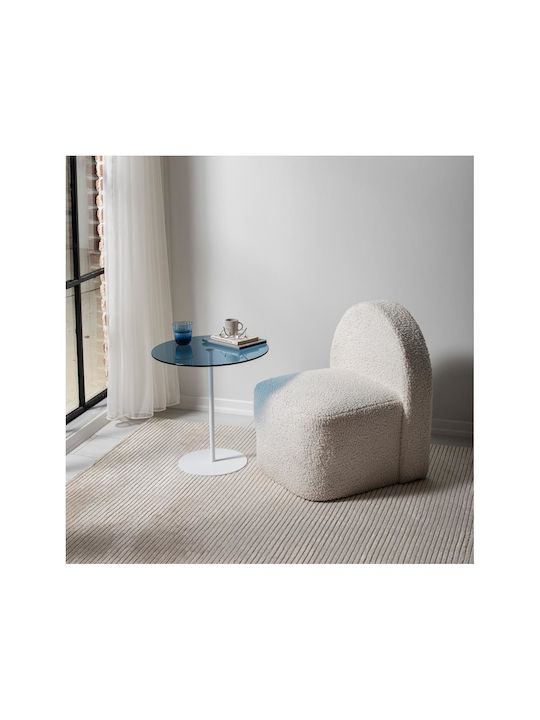 Round Side Table Chill Glass White / Blue L50xW50xH50cm