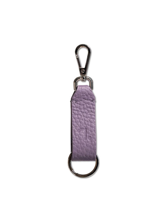 7.Dots Keychain Leather Purple