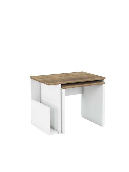 Iria Правоъгълен Zigon Tables Бяло / орех L44xW60xH38cm