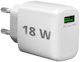 Goobay Φορτιστής Χωρίς Καλώδιο με Θύρα USB-A 18W Quick Charge 3.0 Λευκός (61672)