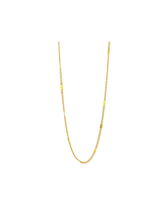 Chain Neck made of Steel Gold-Plated Thin Thickness 1.3mm
