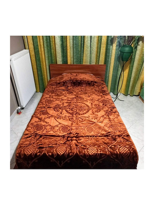 Olia Home Blanket Velvet Single 160x220cm 16.1622 Brown Skroutz.cy