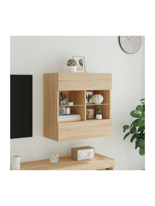 Wand Wohnzimmer Vitrine aus Spanplatte mit Glas...