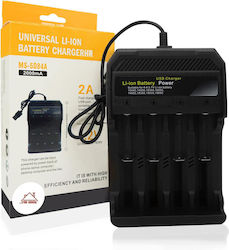 ForHome MS-5084A USB Ladegerät 4 Batterien Li-Ion Größe 16340/14500