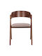 Nekker Dining Room Wooden Armchair Walnut-beige 56x55x78cm