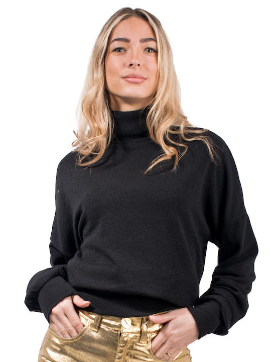 SunsetGo! Naomi Women's Long Sleeve Sweater Turtleneck Black